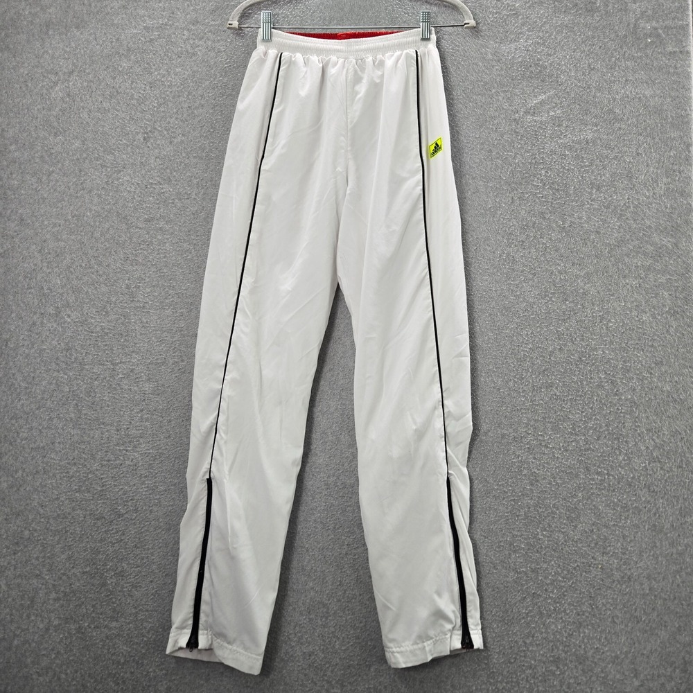 VINTAGE Adidas Women Activewear Pants S White Track Yellow Tag Equipment 90s